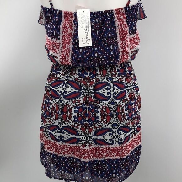 Speechless red blue print spaghetti strap summer dress - Picture 8 of 9